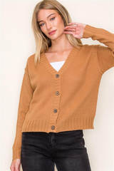 Golden Waffle Textured Cardigan