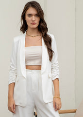 Like A Boss Ruched Sleeve Blazer - 5 Colors!