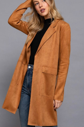 Faux Suede Open Coats - 3 Colors!