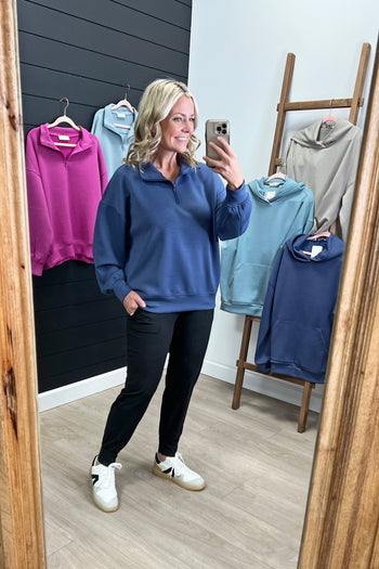 Scuba Quarter Zip Pocket Pullovers - 3 Colors!