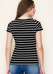 Feels Like Friday Striped Short Sleeve Tops - 2 Colors!