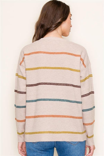 Striped Stitched Sweater