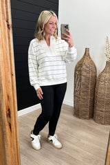 Striped Modal Scuba Zip Pullovers - 2 Colors!