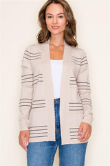 Oatmeal Stitched Cardigan