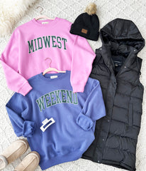 Midwest Bright Mauve Fleece Sweatshirt