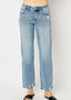 Judy Blue Mid Rise Distressed Straight Jeans