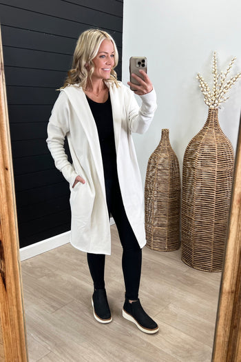 Mono B Longline Raw Hem Hooded Cardigans - 2 Colors!