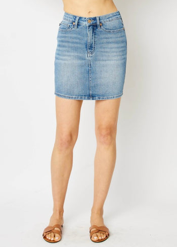 Judy Blue High Waist Tummy Control Denim Skirt