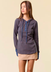 Sloane Striped Thumbhole Hoodies - 4 colors!