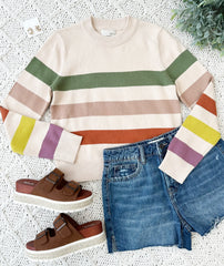 Skye Sand Striped Pullover