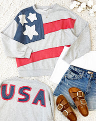 USA Flag Patch Pullover