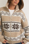 Chalet All Day Snowflake Zip Up Sweater Cardigan