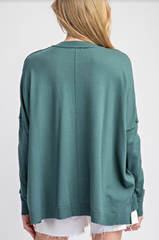 Juniper Green Seam Detail Top