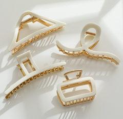 Vera Ivory & Gold Claw Clips - 3 Styles!