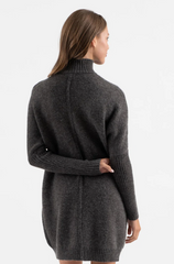 Charcoal Mock Front Seam Sweater Dress - FINAL SALE