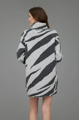 Charcoal Animal Print Sweater Dress - FINAL SALE