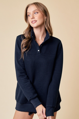 Navy Weekend Outing Quilted Pullover