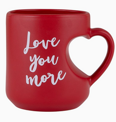 Love You More Heart Handle Mug