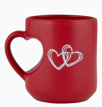 Love You More Heart Handle Mug