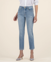 KUT Rachael High Rise Distressed Mom Jeans