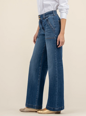 KUT Jodi High Rise Wide Leg Patch Pocket Jeans