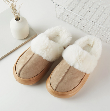 Taupe Classic Suede Soft Home Slippers