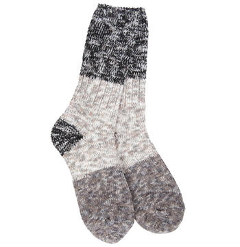 Worlds Softest Weekend Ragg Crew Colorblock Socks - Stone