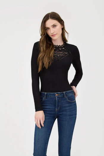 Lace Neckline Tops - 2 Colors! - FINAL SALE