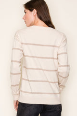 Oatmeal Sequin Stripe Pullover