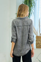 Black Lightweight Denim Top