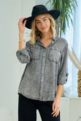 Black Lightweight Denim Top