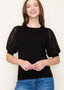 Black Puff Sleeve Top