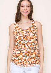 Camel Floral Tank