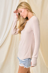 Soft Thumbhole Henley Tops - 2 Colors!