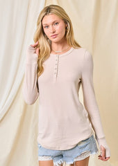 Soft Thumbhole Henley Tops - 2 Colors!