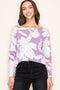 Lavender Shimmer Floral Pullover