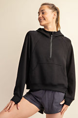 Scuba Hooded Quarter Zip Thumbhole Pullovers - 3 Colors!