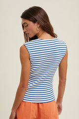 Wide Strap Ribbed Stripe Tanks - 3 Colors!