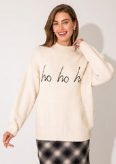 Ho Ho Ho Mock Neck Sweater - 2 Colors! - FINAL SALE