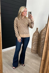 Diagonal Stripe Mock Top