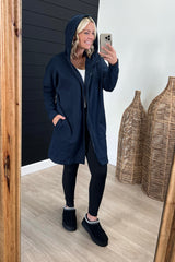 Mono B Zip Up Long Hooded Cardigan - 3 Colors!