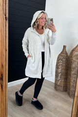 Mono B Zip Up Long Hooded Cardigan - 3 Colors!