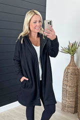 Mono B Zip Up Long Hooded Cardigan - 3 Colors!