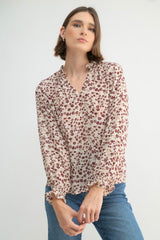 Dark Cherry Floral Top