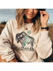 Aztec Bison Crew Neck