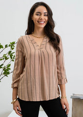 Mocha & Black Button Back Top