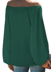 Curvy Dark Green Off The Shoulder Top