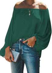 Curvy Dark Green Off The Shoulder Top