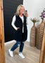 Black Longline Quilted Vest