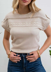 Lace Trim Tops - 3 Colors!